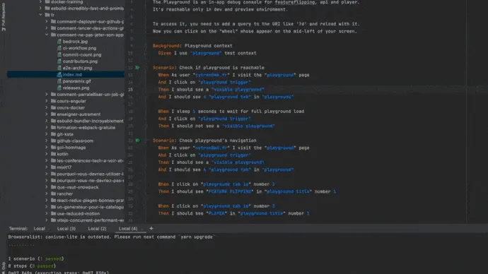 Example of functional test execution