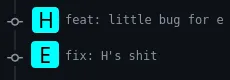 Image d'un commit de H disant \